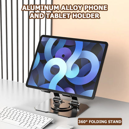 360° Rotatable Tablet Stand Adjustable Foldable Desktop Stand Holder Compatible For 4.7-12 Inch Ipad Pro/Air/Min Laptop Tablet