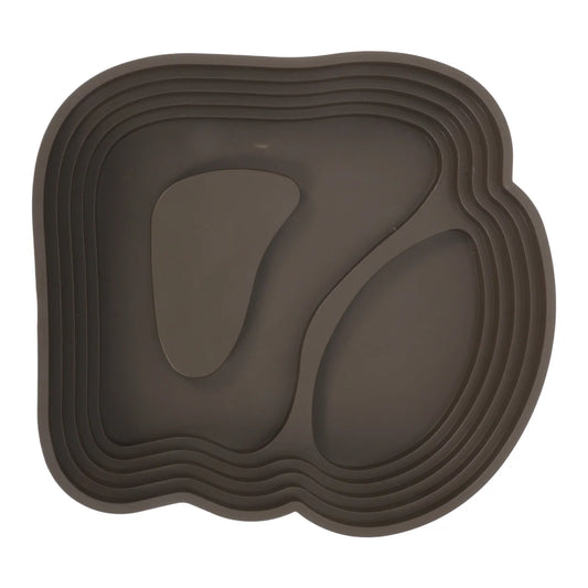 Reptile Bathing Pool Turtle Feeding Dish 9.45in Dark Brown Plastic Splashproof Reptile Water Tray Feeder Bowl for Bearded Dragon