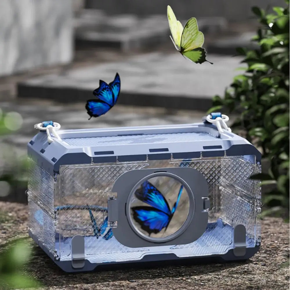 Folding Insect Observation Box Waterproof Wear Resistant Portable Hamster Cage Transparent Pet Observation Box