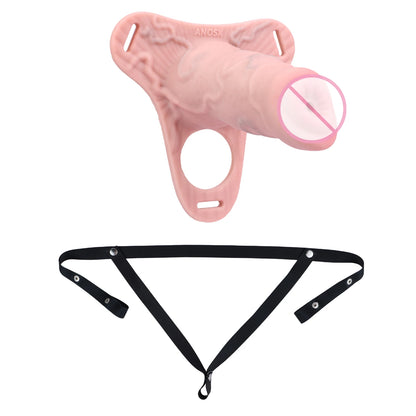 ANOSX Multi-styles Penis Sleeve Realistic Dildo Sheath Silicone Male Chastity Cage With Lockable Secure Chastity Belt BDSM Toy