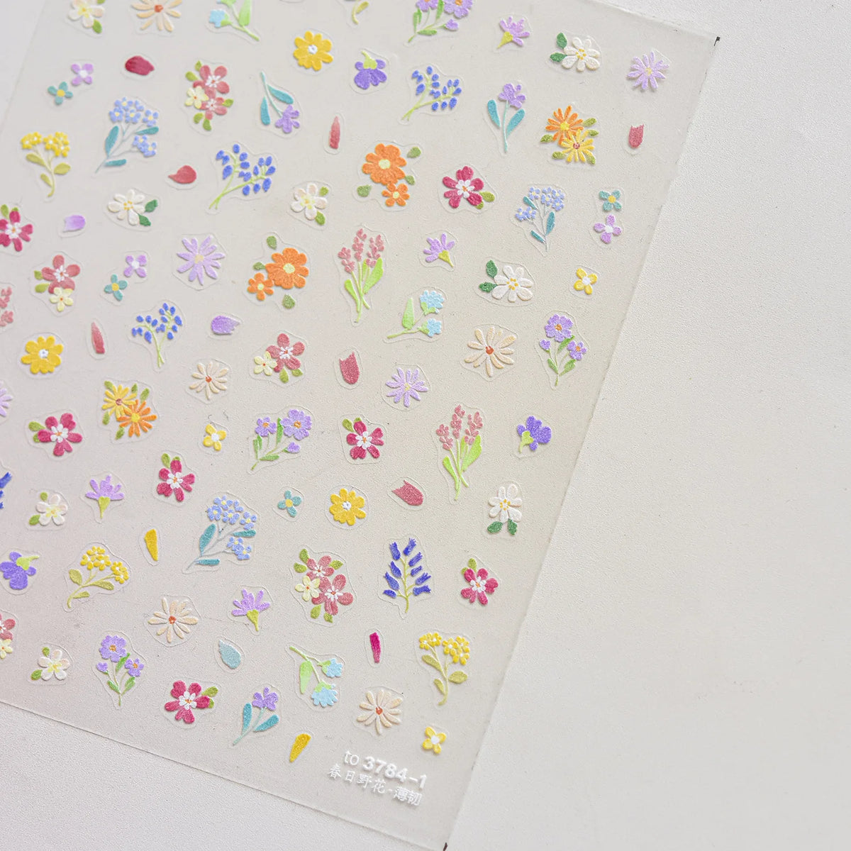 1Sheet 5D Soft Embossed Relief Nail Stickers Cute Daisies Self Adhesive Slider Stickers Press On Nails DIY Japanese Nail Art Dec