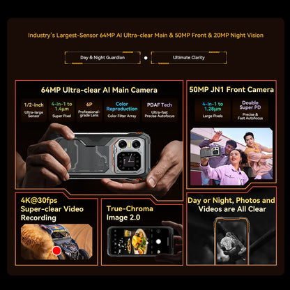 Blackview XPLORE 1 Outdoor 5G Rugged Smartphone Android 15, 6.78'' 2.4K Display, 16GB+512GB, 20000mAh, Waterproof Mobile Phone