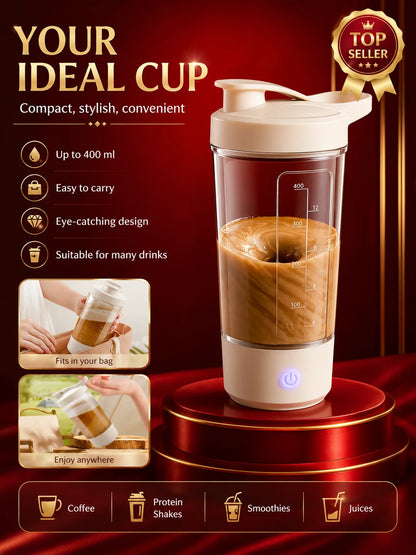 Portable Auto Stirring Cup, Transparent Measuring Electric Blender USB Charging for Milk Powder Smoothies