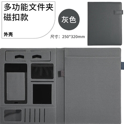 A4 Multifunctional Meeting Folder | Leather - like Finish. Organize Phone, Cards & Notes. Ideal for Business & Productivity!
