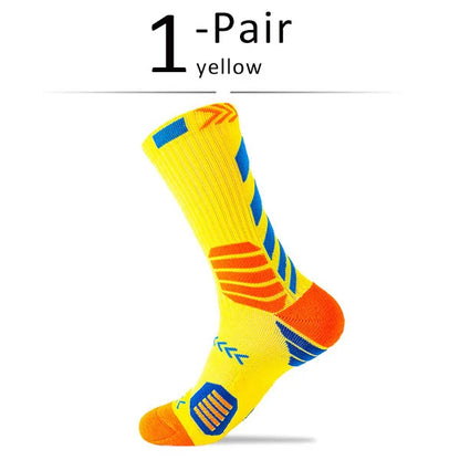 Elite Sport Cycling Basketball Socks Compression Running Man Black Trend Breathable Long Hiking Damping Athletic Professional