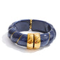 Yhpup Exclusive Multi-Color Acrylic Resin Wide Statement Bracelet Bangle Stainless Steel Autumn Winter Sweater Wrist Jewelry