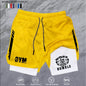 Men 2 in 1 Double Deck Marathon Running Shorts Fitness Training Pants Men's Racing Shorts Gym Wear Jogging Workout Sports Shorts