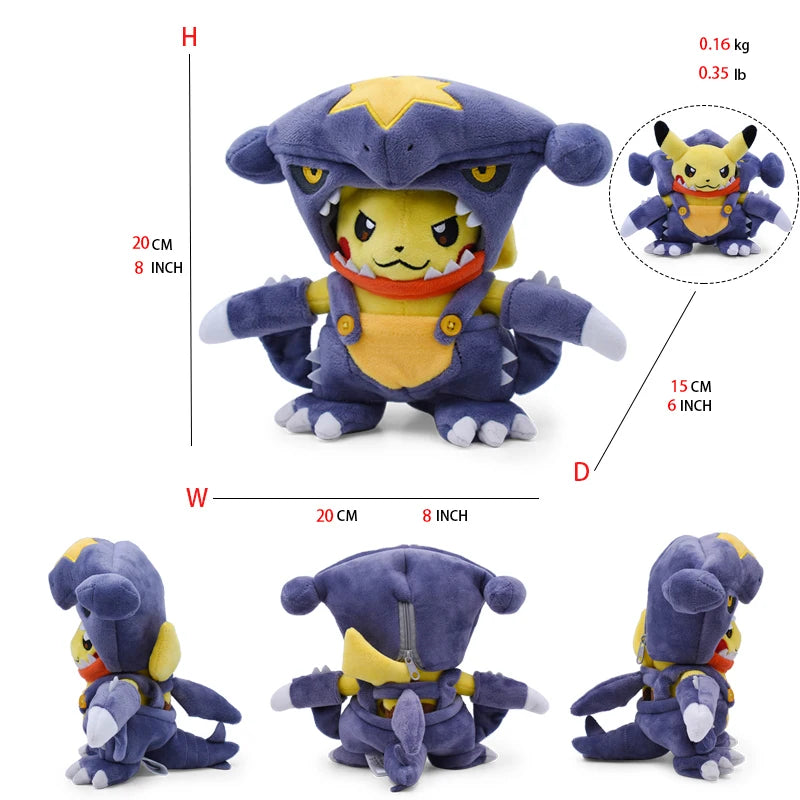 Cos Eevee Pikachu Cosplay Plush Toys Pikachu Peluche Lucario Stuffed Animal Doll Collectible Gift,Cartoon 20-30CM