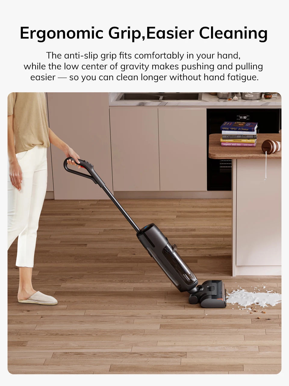 ILIFE W90 Pro Cordless Vacuum Cleaner Mop Wet & Dry, 7000Pa Suction, One Tap Self-Cleaning, Floor Washer, LED Display, Large Dual Water Tank, Upgraded W90