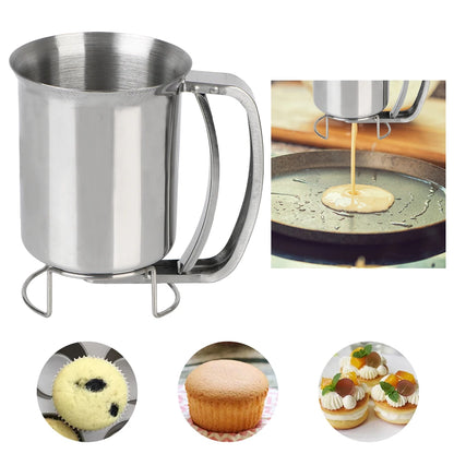 Kitchen Tool Cake Cupcake Dough Dispenser Funnels Piston Funnel With Support Batter Dispenser Baking Tools Stainless Steel
