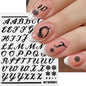1Pc 3D Roman Letter Nail Stickers Gold/Silver/Black/Laser Alphabet Self Adhesive Decal Y2K English Words/Number Manicure Sliders