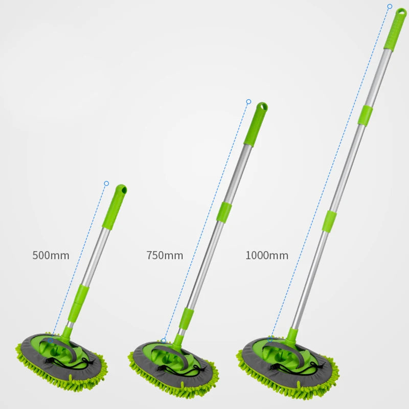 2 In 1 Car Cleaning Brush Car Wash Brush Duster Telescoping Alloy Long Handle Cleaning Mop Chenille Broom Auto Accessories