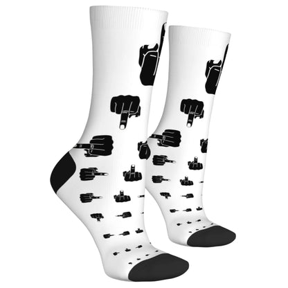 Funny Finger Art Men's Socks Novelty Street Harajuku Hip Hop Style Compression Socks Casual Fashion Crazy Party Happy Socks Gift