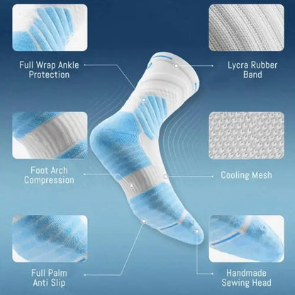 1Pair Professional basketball socks thickened towel bottom game training sports socks ankle protection non-slip socks