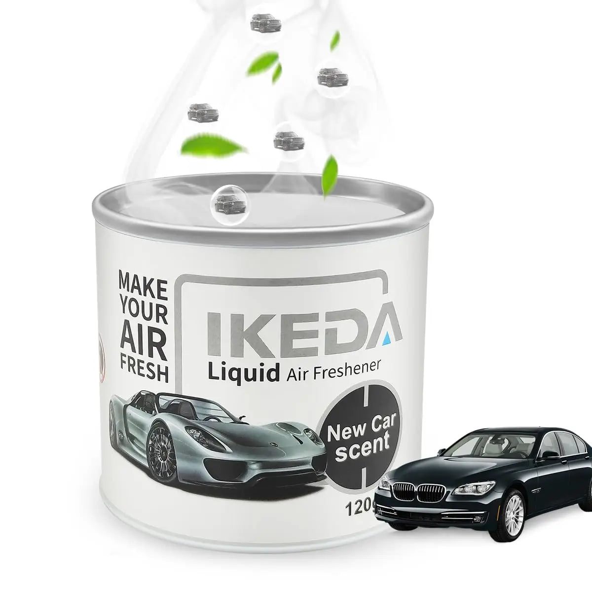 IKEDA 120g Green Apple Scent Liquid Air Freshener, Long Lasting Fruity Fragrance, Powerful Odor Eliminator for Car Home Office,