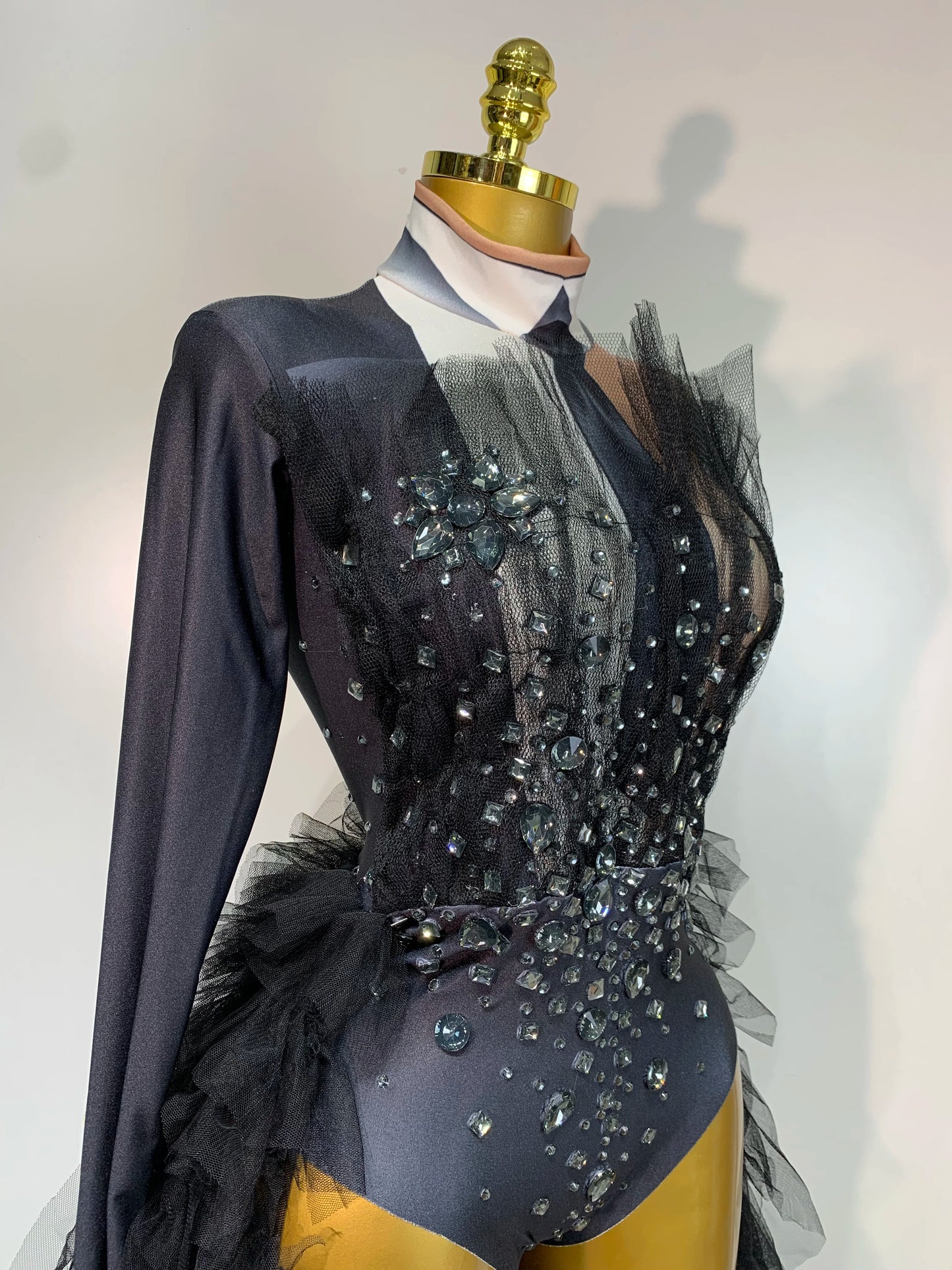 2025 New Black Perspective Bodysuit Women Sexy Singer Dance Stage Performance Costume Evening Party Birthday Photo Shoot Outfit