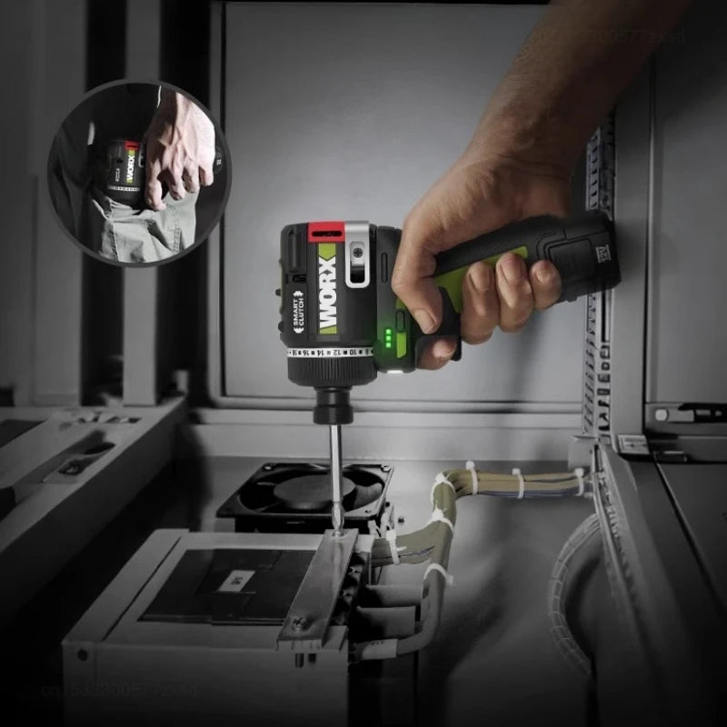 Worx WU139 Cordless Driver Drill Brushless Electric Impact Screwdriver Rechargeable Metal Chuck High Torque DIY Power Tools