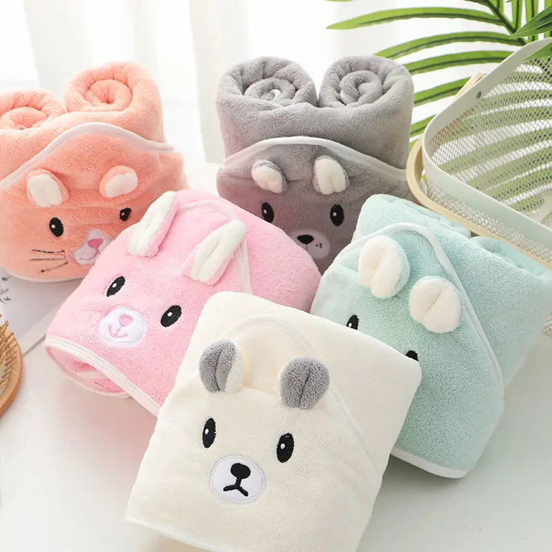 Toddler Baby Hooded Towels Newborn Kids Bathrobe Super Soft Bath Towel Blanket Warm Sleeping Swaddle Wrap for Infant Boys Girls
