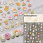 Lovely Animal Graffiti Cat Claw Rabbit Bunny Bear Dog Flower Fruit Dim Sum Candy Sunflower Adhesive 5D Nail Art Stickers Decal