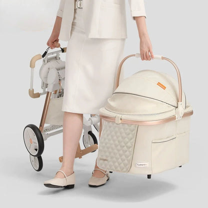 Foldable Pet Cart Strollers Basket Change Direction Medium Dogs Strollers Detachable Cat Dog Trolley Carrier Wheels Outdoor