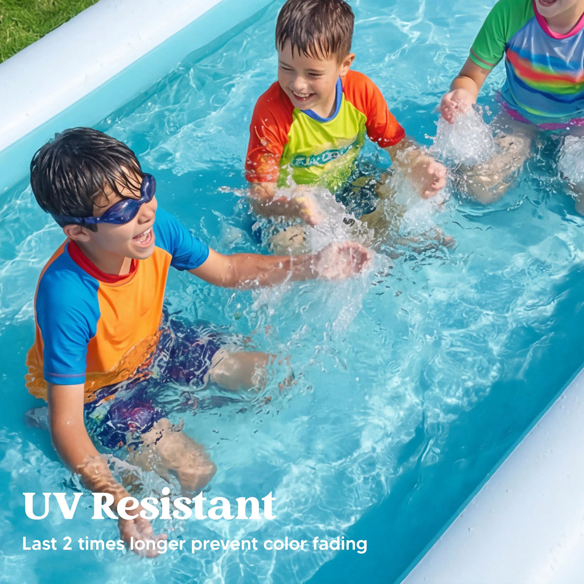 Sloosh 130 x 72 x 22 inches Inflatable pool for adults with seats durable and thick above ground for backyard garden lawn party