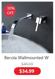 BECOLA Wall Mounted Faucet Spout Square and Round Brass Chrome/Black Spouts Waterfall Shower Faucet Accessories