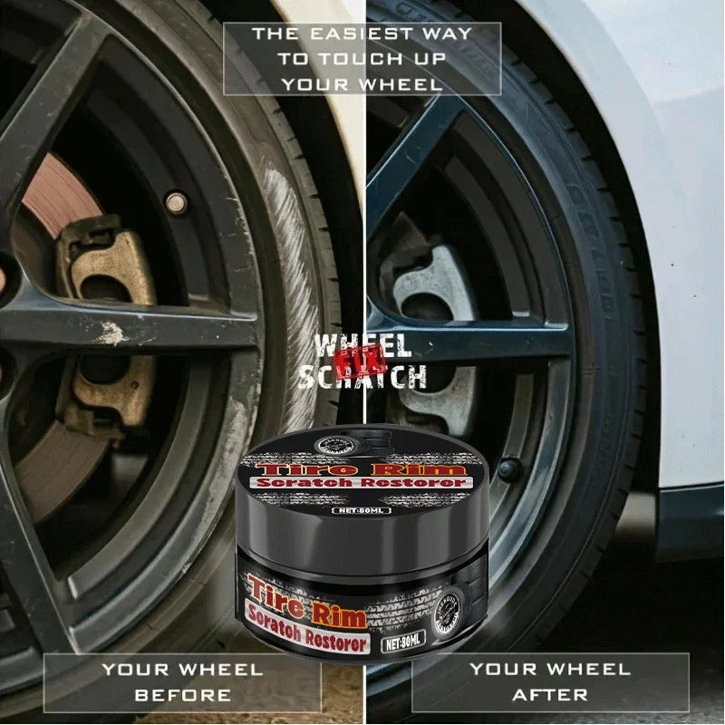Universal Car Wheel Hub Repair Paste 80g - Scratch, Fade Removal for Aluminum Alloy & Chrome Rims, Tire polish wax