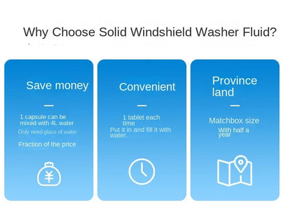 Solid Cleaner Car Windscreen Cleaner Effervescent Tablet Auto Wiper Glass Solid Cleaning Concentrated Tablets Detergent