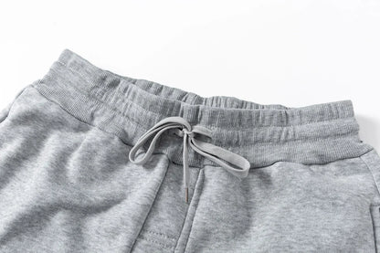 Men's Boston print hooded sweatshirt and sweatpants soft and comfortable thin velvet warm sweatpants set autumn and winter