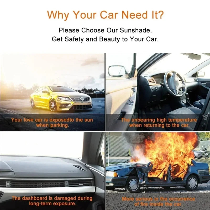Car Windshield Sun Shade Car Sunshade Cover Visor Protector Interior Anti UV Sun Windscreen Folding Parasol Auto Accessories