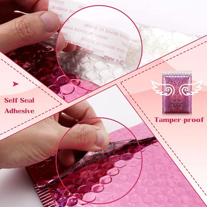 30Pcs Holographic Bubble Mailer Mailing Envelope Thicken Protection Waterproof Padded Bubble Envelopes Pack Bag for Shipping