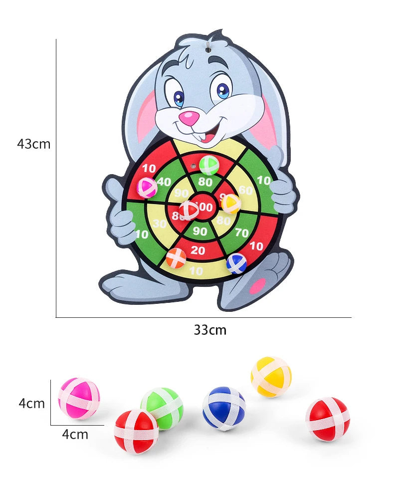 Animals Dart Board Games for Kids Montessori Target Sports Game Toys with 2 Sticky Balls Educational Games for Children Boy Girl