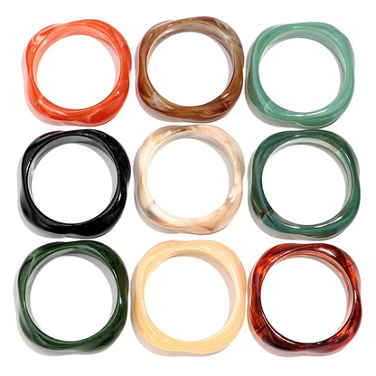 Bohomia Acrylic Statement Irregular Geometric Chunky Bangles for Women Resin Colorful Exaggerated Charm Bracelet Jewelry Gifts