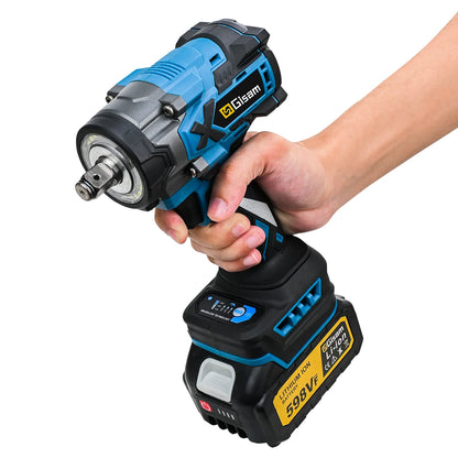 Gisam 900N.M Brushless Electric Impact Wrench 1/2" Cordless High Torque Wrench Drill Screwdrivers Tools For Makita Battery Pin