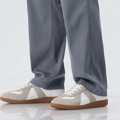 Summer Lyocell Fabric Ultra-thin Trousers Men's Loose Straight Cool Breathable Daily Sports Blue Casual Trousers Fashion Korean