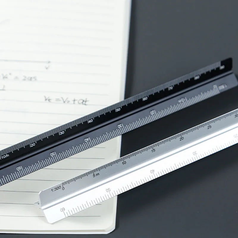 15cm Aluminum Triangular Scale Ruler - Student Architectural Measuring Tool for Drawing & Engineering