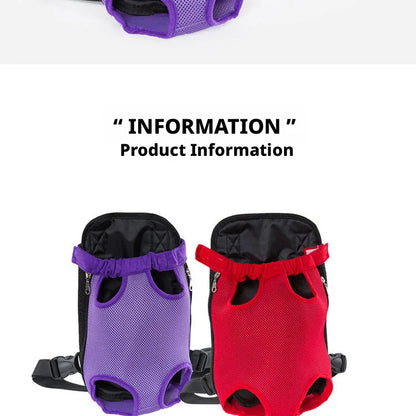 Breathable Pet Dog Cat Chest Carrier Backpack Hands-free Outdoor Travel Bag for Small Pets