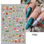 1PCS New Christmas Decorations 2023 New Year Nail Stickers Press on Nails Laser Snowflake Christmas Tree 3D Nail Decal