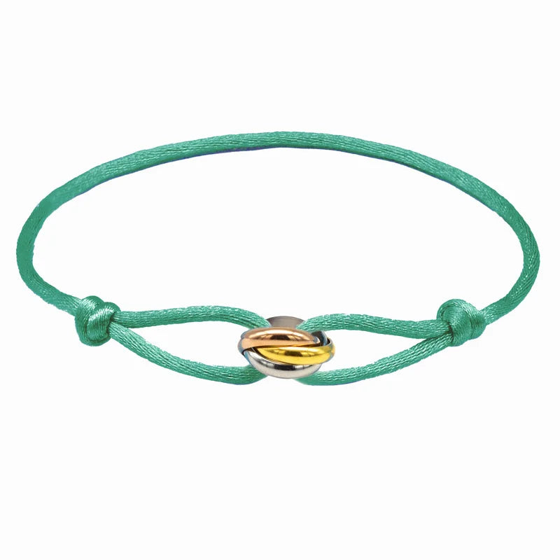 Zalman Wholesale GDS888 Luxury Unisex Bracelet 3 Metal Buckle Hand Chain Adjustable Men's Rope Bracelet for Women Jewelry Gifts