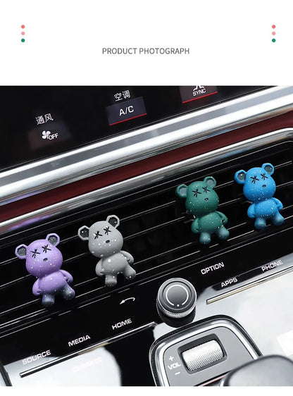 Bear Car Air Freshener Outlet Vent Perfume Clips Fragrance Conditioning Aromatherapy Perfume Clip Car Interior Decoration