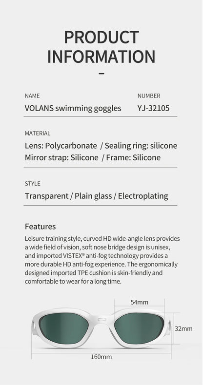 COPOZZ Professional HD Swimming Goggles Anti-Fog UV Protection Adjustable Swimming Glasses Silicone Water Glass For Men and Wome