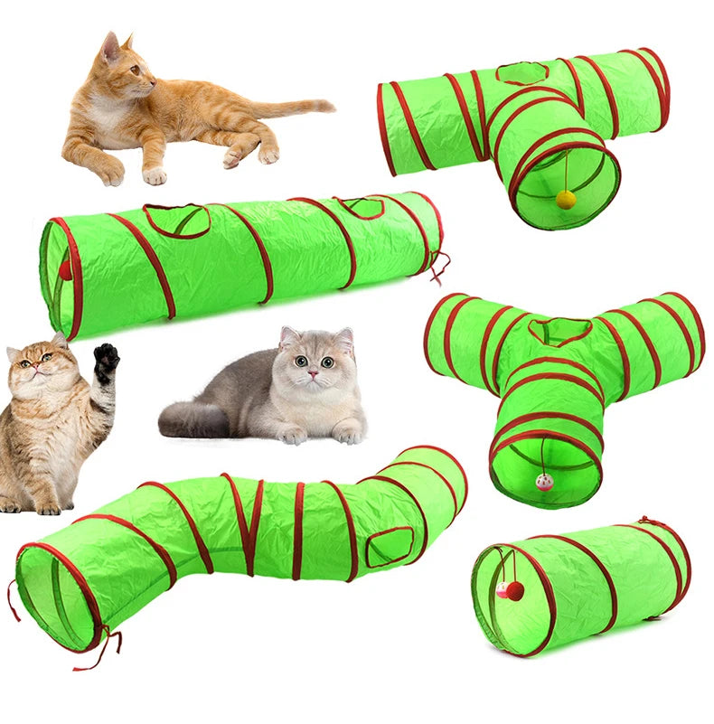 Christmas Cat Tunnel Pet Supplies Fun Toy Play Tunnel Tube Funny Kitten Toys Foldable Toys For Cat Pet Training Interactive