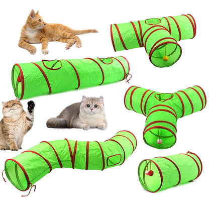 Christmas Cat Tunnel Pet Supplies Fun Toy Play Tunnel Tube Funny Kitten Toys Foldable Toys For Cat Pet Training Interactive