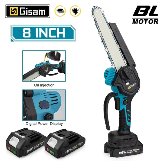 Gisam 8 Inch Brushless Electric Saw One-handed  Electirc ChainSaw Woodworking Garden Tool Pruning Saw For Makita 18v Battery Pin