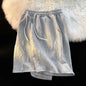 Brand Premium Waffle Casual Shorts Men Sport Loose Wide leg Running Shorts Letter Beach Baggy Board Cargo Shorts Male