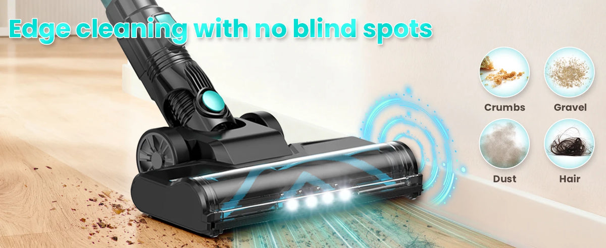 N3T Cordless Stick Vacuum 6 in 1 Handheld Vacuum Cleaner with LED Brush 40 Mins Runtime Self Standing for Pet Hair Hard Floor Carpet