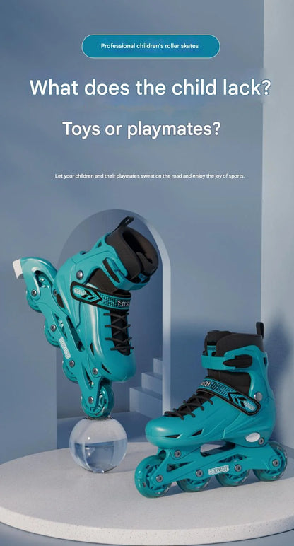 Flashing Inline Roller Skates Women Men Adjustable Size 4 Wheels Skate Shoes For Boys Girls Beginner Outdoor Skating Sneakers