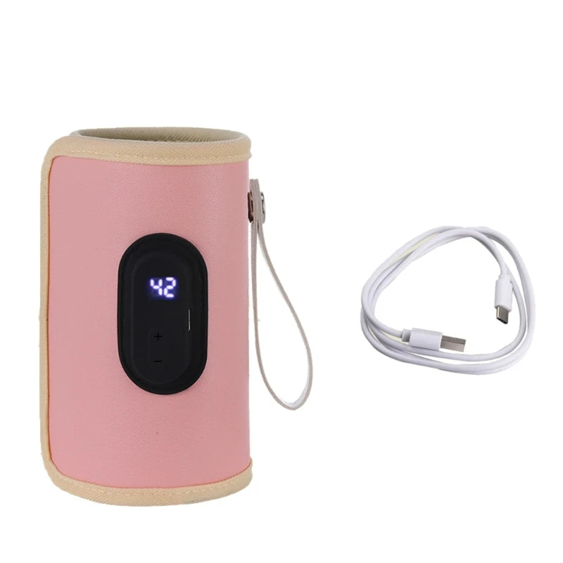 Portable USB Baby Bottle Warmer Travel Milk Warmer Infant Feeding Bottle Heated Cover Insulation Thermostat  Heater Dropshipping