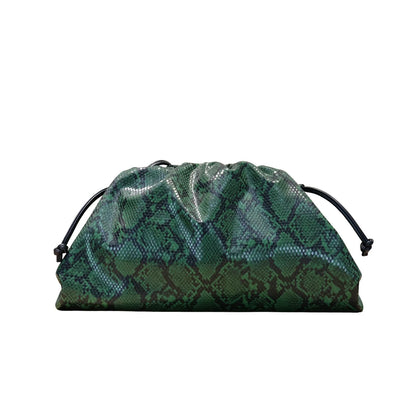 Ruched Serpentine Dumpling Bags for Women Pouch Handbag Cloud Clutch Snake Pattern Shoulder Crossbody Bag Luxury Designer Bag