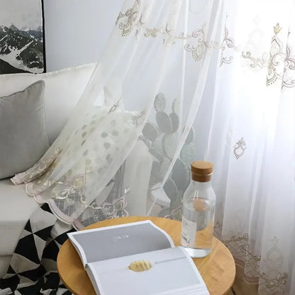European Embroidered Thickened Blackout Blue Velvet Curtains for Living Room Bedroom Blackout  Lace Luxury Valance Tulle Custom